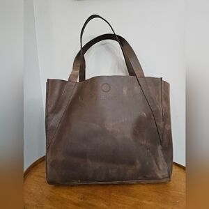 L.L. BEAN Stonington Full-Grain Leather Tote brown large